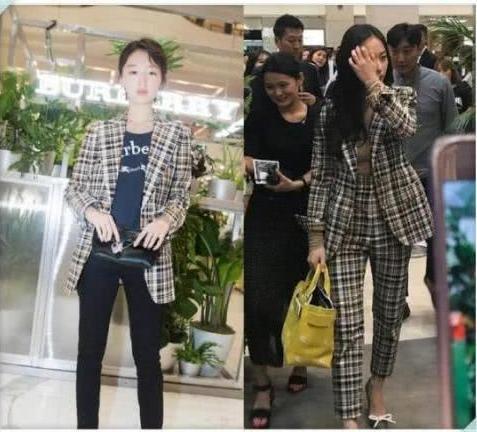 当80斤周冬雨和105斤郑秀晶同穿一件衣服，网友：瞬间不想减肥了