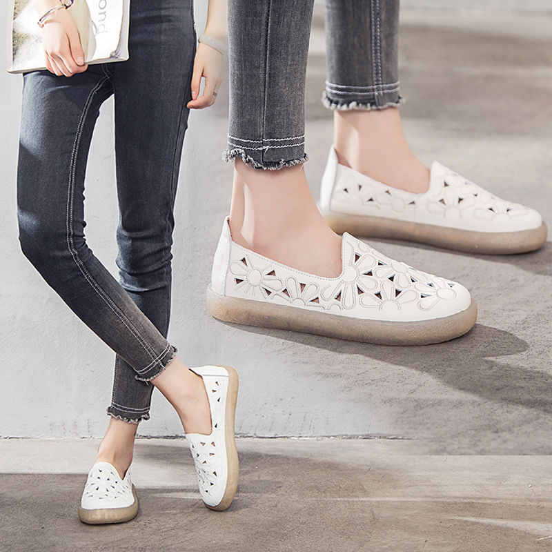 高跟鞋虽然好看但累脚，今夏新出平底鞋，舒适透气还时尚，贼靓!