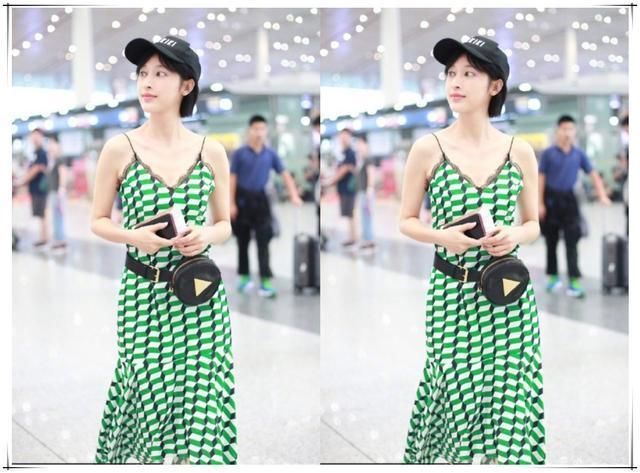 张俪这身吊带裙真是辣眼睛,蕾丝封边像长满胸毛,网友:真敢穿