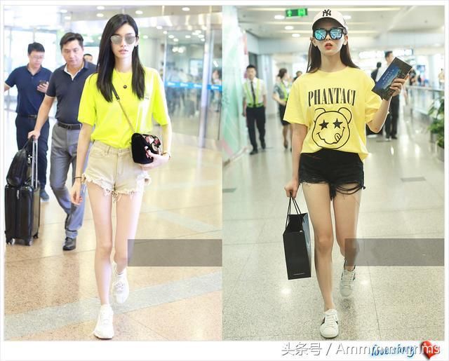 看了奚梦瑶穿热裤，再看看杨超越，才知道女星和超模的差距有多大