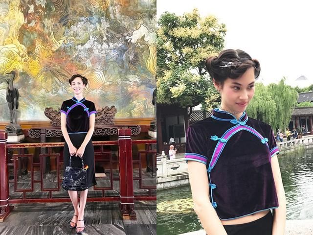 水原希子终于又扎马尾辫，却在刘海上卷个圈，这复古审美没谁了！