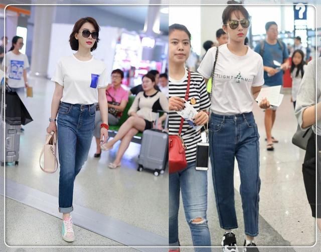 当41岁陈数和26岁杨紫同穿牛仔裤，才知道自律与放纵的差距有多大