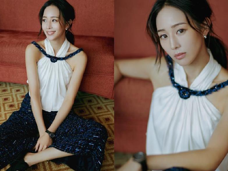 张钧甯真会穿, 交叉露肩上衣配阔腿裤, 造型风格越来越百变!