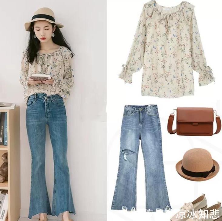 【LOOK】微喇叭牛仔裤穿搭LOOK,修饰好腿型又显瘦,尽显女性个性时髦范儿