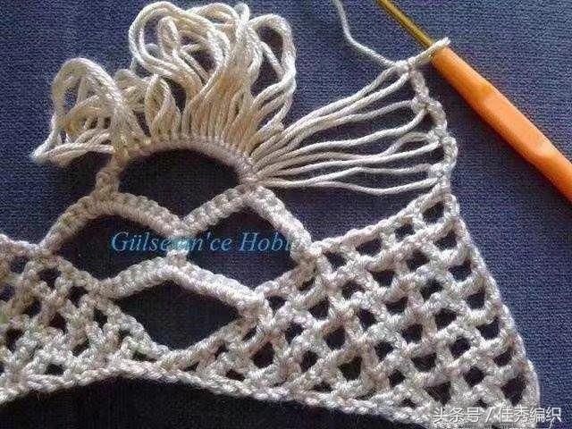 钩针编织教程图解 网红经典段染色三角形钩针披肩围巾大全 美极了