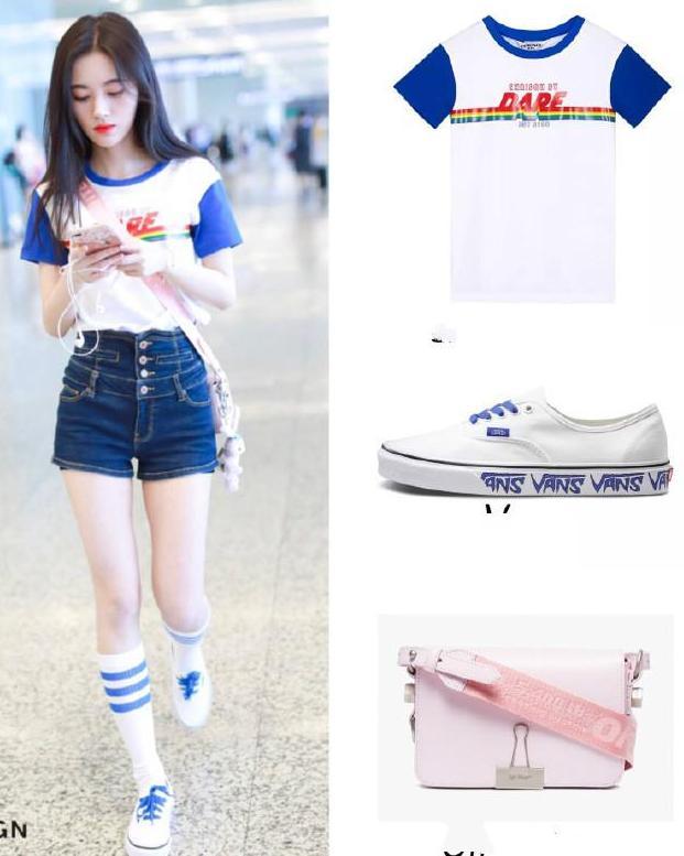 鞠婧祎“漫画腿”厉害了, 大夏天还穿长筒袜, 网友: 安全裤太抢眼