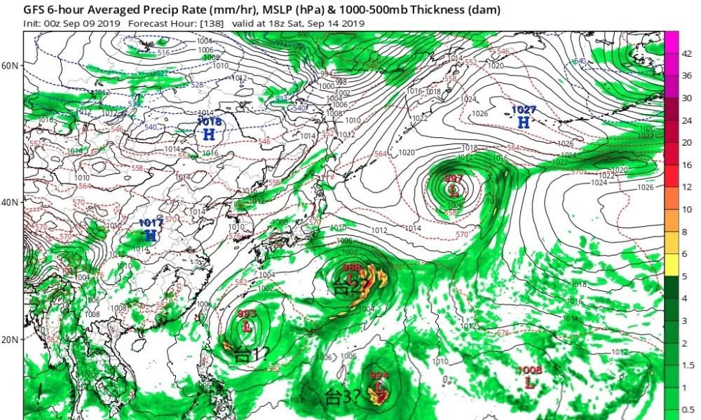  预报@又避开山东了？东海低压可能要跑走！GFS预报中秋或出现三