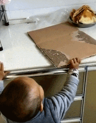  哥们@搞笑GIF同事聚餐，估计这哥们很难走出这个店门口了吧