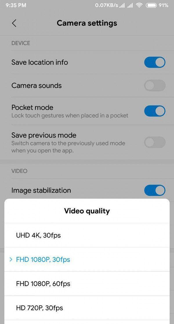 MIUI 10支持1080p的60fps视频录制,这个功能你