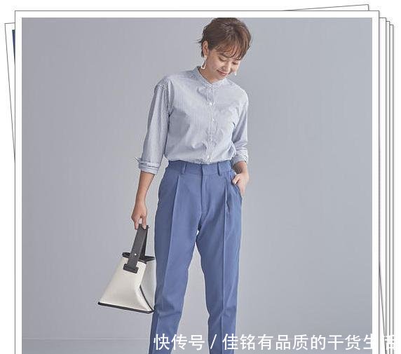「春季造型」竖条纹衬衫的流行时尚造型,清爽显瘦的春季日系风穿搭分享