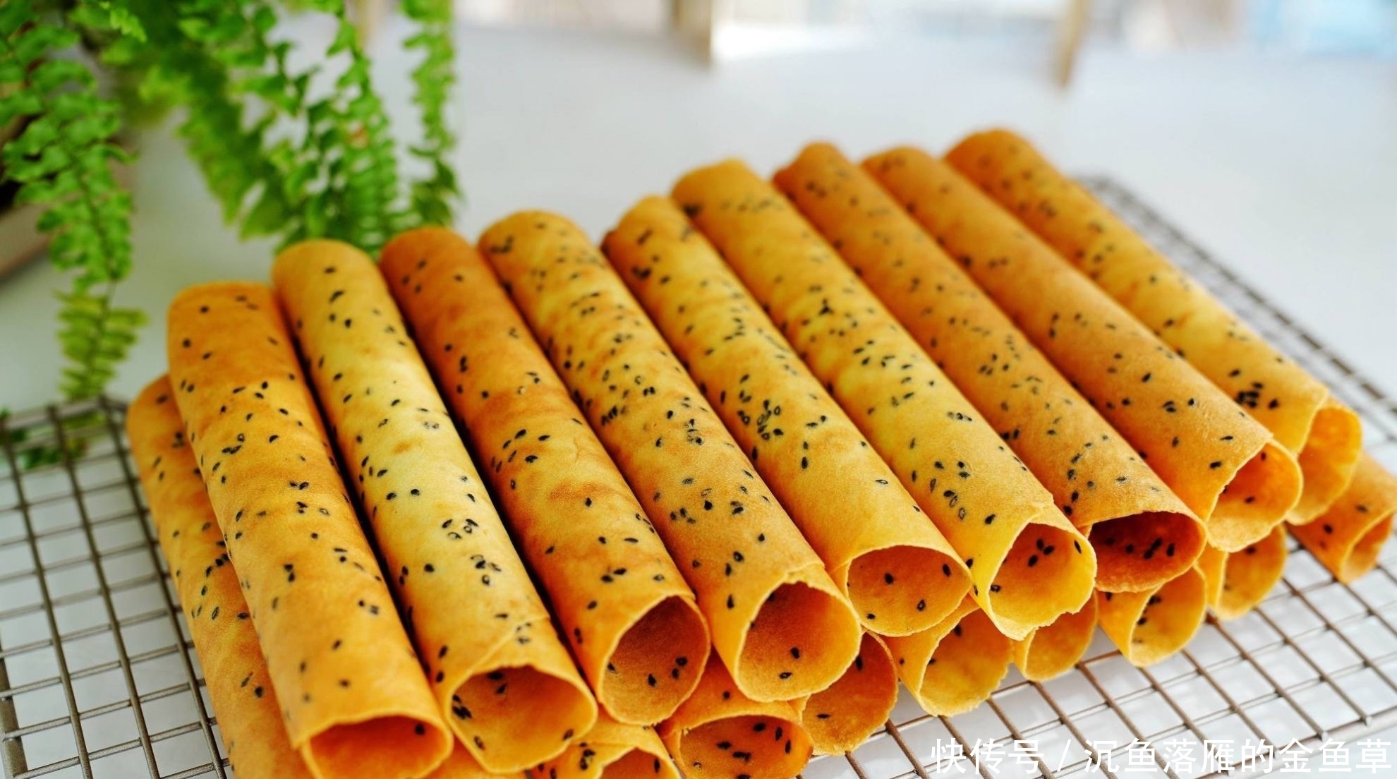 『家里』想吃蛋卷不用买,家里有鸡蛋面粉和白糖就能做,酥脆的一咬就掉渣