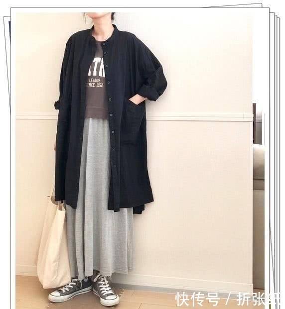 『春季造型』小黑裙别乱买!黑色衬衫连衣裙才更实用,24个春季日系造型示范