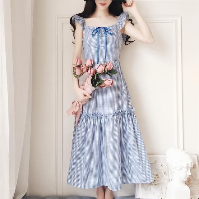 你和女神之间就差一件仙女裙，萦绕盛夏清新范，森系美