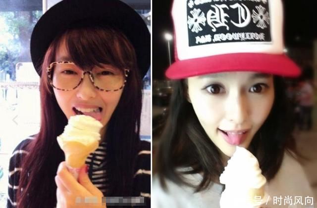 明星吃雪糕照片曝光，杨颖吃的好假，邓超吃的夸张，就他吃的最真