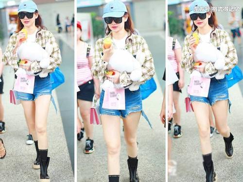 戚薇胖了也敢穿超短热裤秀美腿，网友：李承铉太宠爱她！