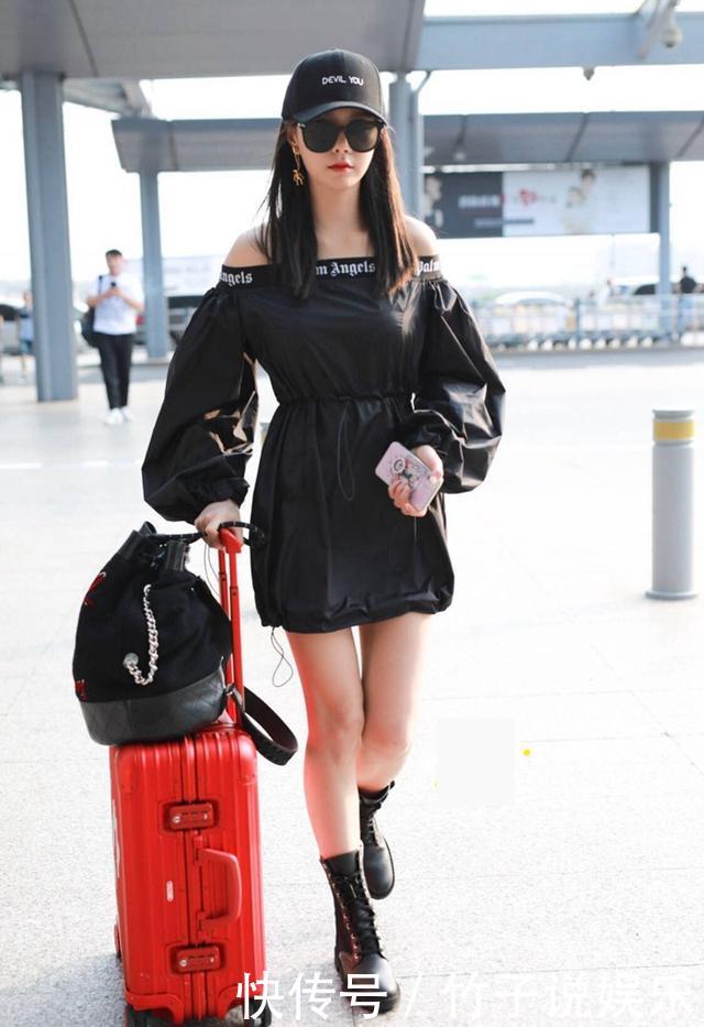 沈梦辰现身机场，穿马丁靴撞上超模奚梦瑶，可大长腿一点不输她？