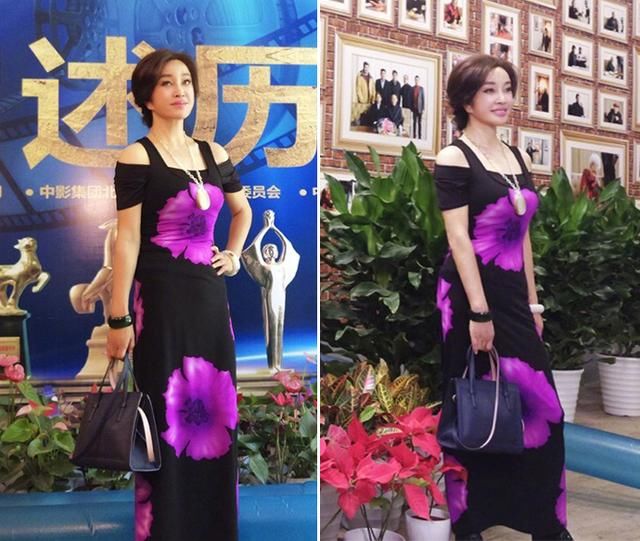 63岁刘晓庆穿挖肩印花裙风采不减当年，网友纷纷跪求冻龄秘籍