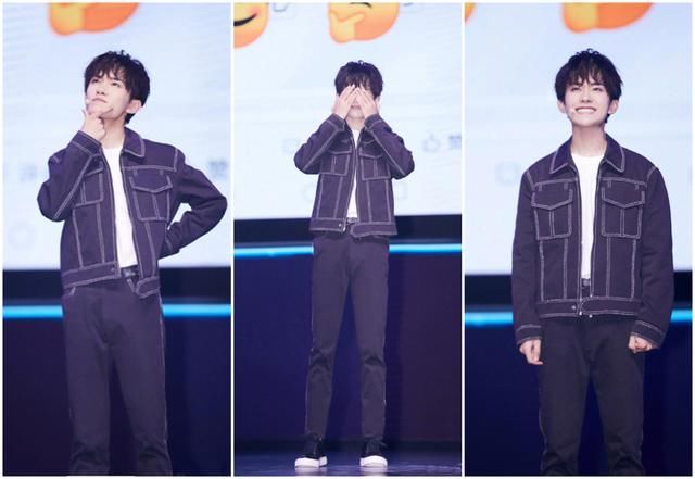 拿下中戏表演第一的易烊千玺，牛仔搭配小白T，稳重的高能少年