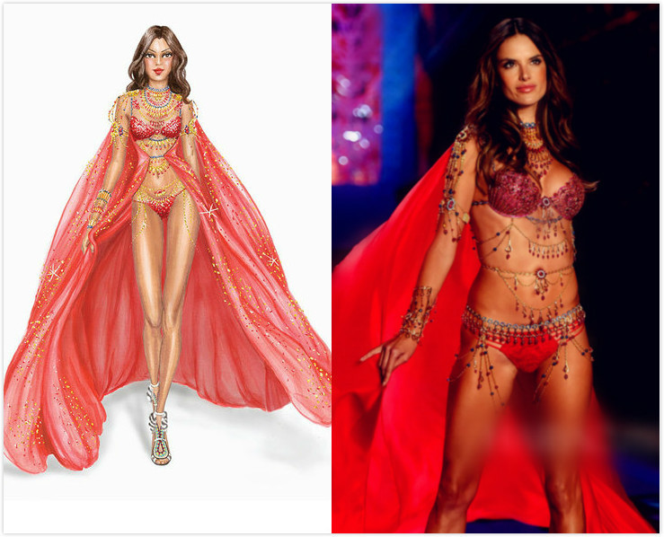 维密手稿VS实物，刺绣、流苏和羽毛，中国风的运用简直美呆了！