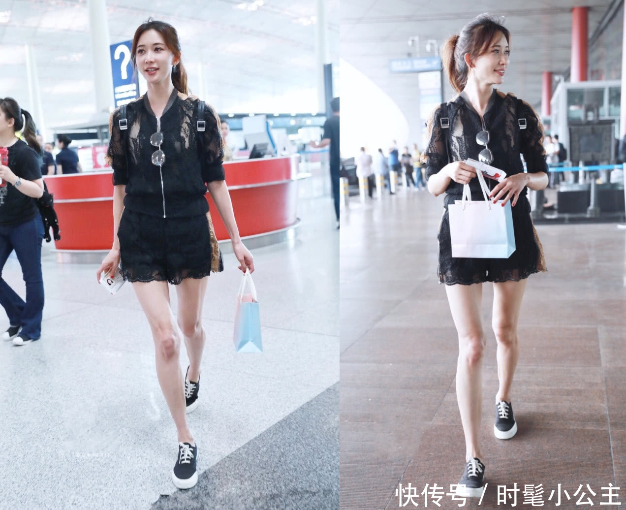 林志玲穿蕾丝装现身，暴露了一双惊艳长腿，网友：素颜也很迷人！