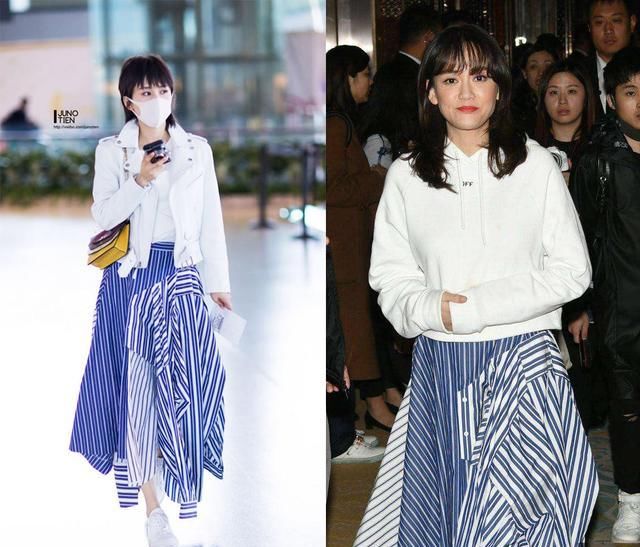  「陈乔恩」王子文和陈乔恩花式撞衫，网友：大娘和美少女的差别一目了然