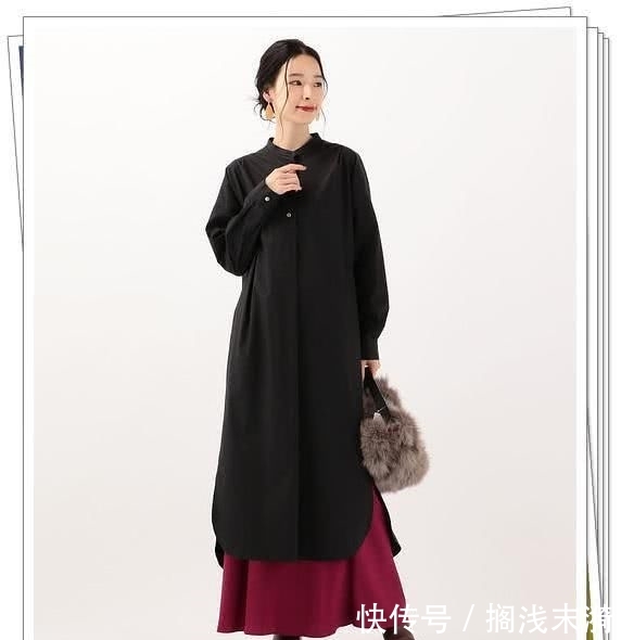  「春季造型」小黑裙别乱买！黑色衬衫连衣裙才更实用，24个春季日系造型示范