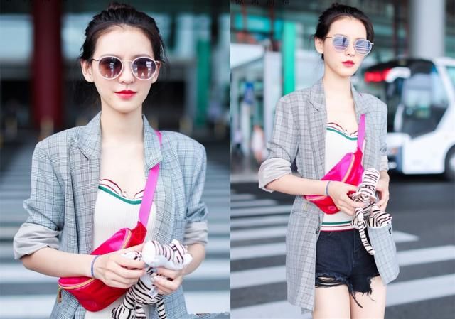 张予曦胆真大，男友不在身边就这么敢穿，短裤都提到裤裆这儿了！