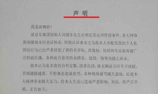 疑似刘强东性侵案女主角发声：近日没去美国