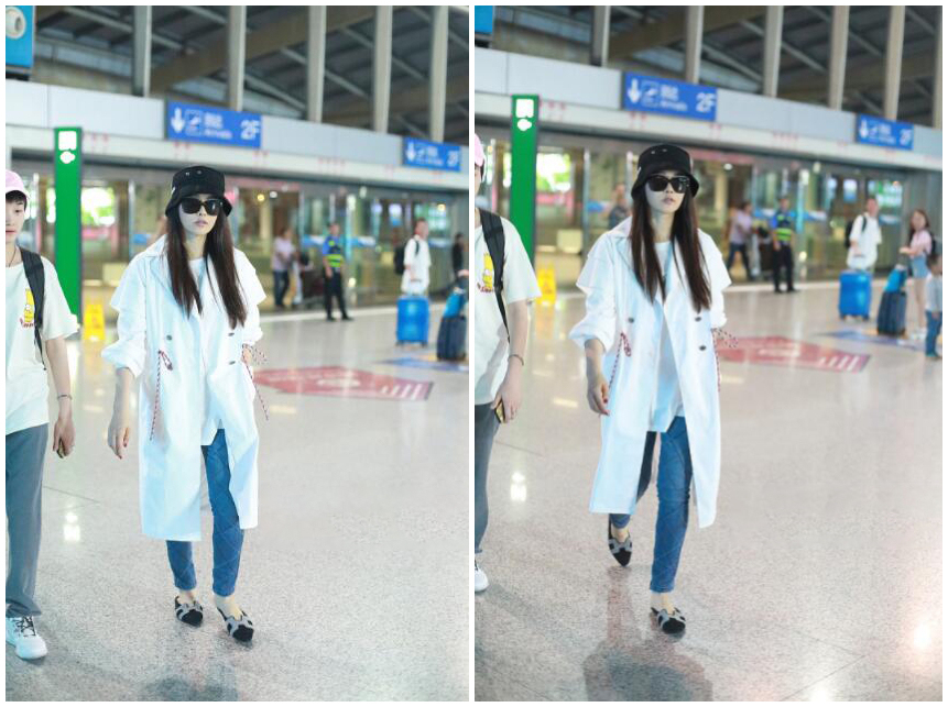 49岁伊能静厉害！一身白衣牛仔裤愣是穿成29岁，网友：秦昊好福气