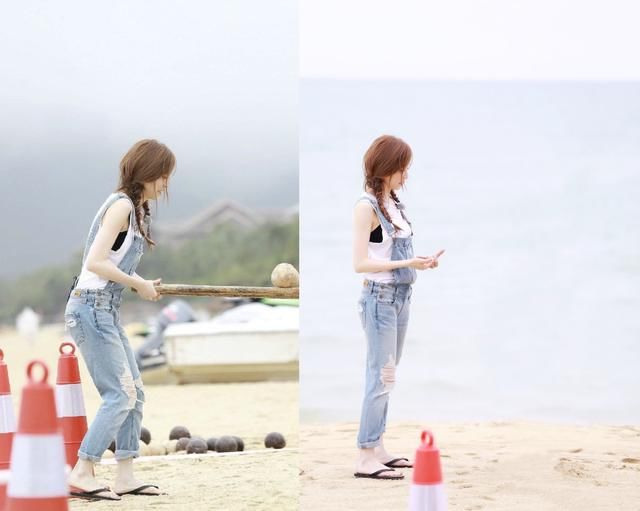 王心凌穿紧身裤的效果我呆了，暴露了真实腿型，网友：太弯了吧？