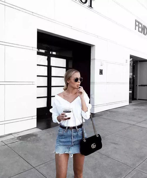 夏末秋初，长上衣+短下装=好看！显腿长！