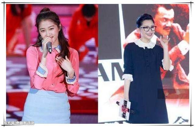 49岁许晴和20岁关晓彤同穿娃娃领上衣，网友:气场差距尴尬了