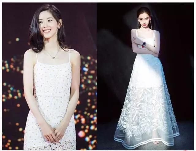 当奶茶妹妹章泽天与女星杨颖同穿白色吊带裙，网友直呼：这差距！