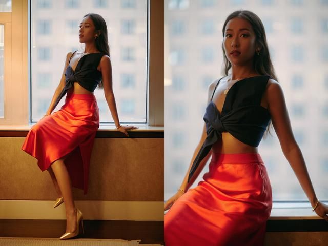 吉克隽逸真敢穿，上身只打了一个结就亮相，网友：真怕会掉下来