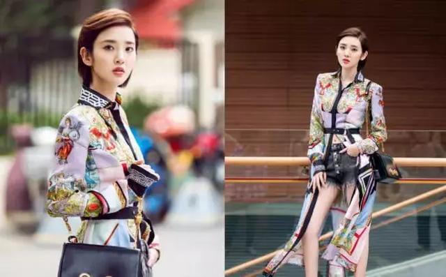 唐艺昕真疯狂！裙子只穿一条腿，难怪要在里面穿超短裤！