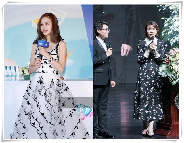 当44岁董卿与29岁杨颖同穿音符裙，才知道气质和身材哪个更重要！