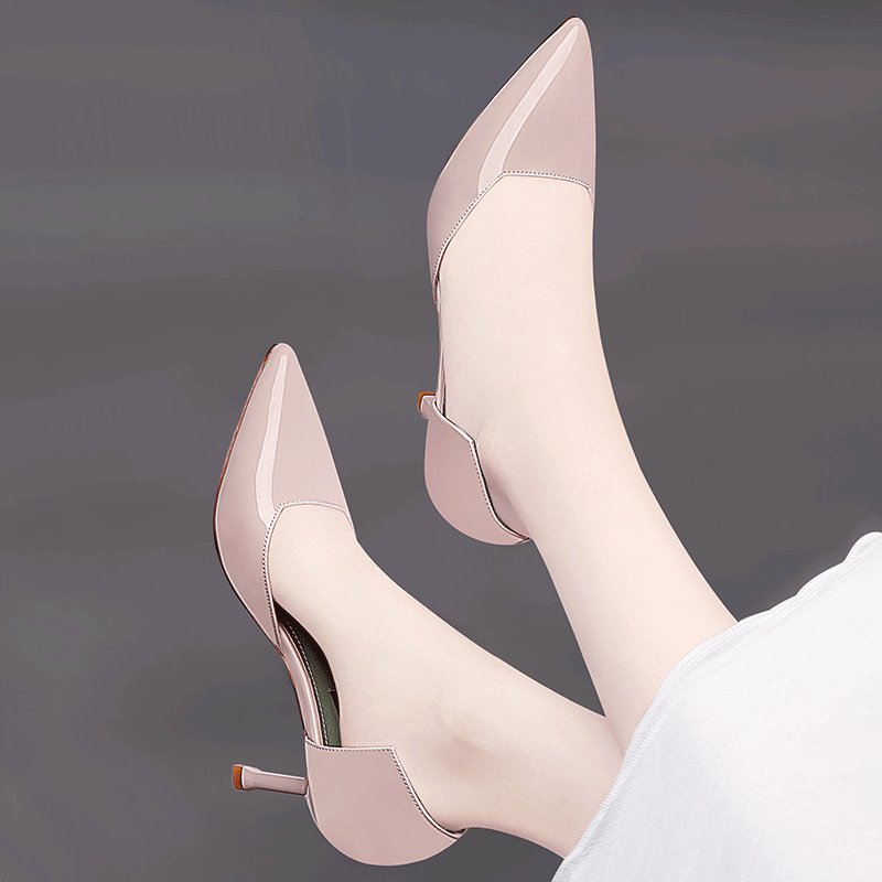 细跟时尚高跟鞋,干净利落,怎么穿都好看,很显成熟女人味