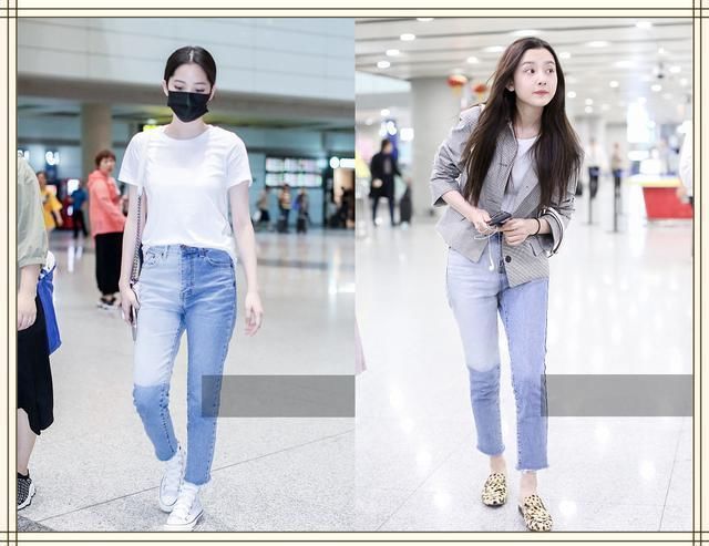 当欧阳娜娜与宋祖儿同穿一条牛仔裤，才知道真正少女腿长啥样！