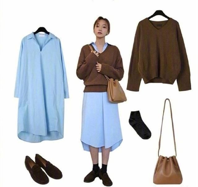 #色彩#裙装穿搭示范,淡雅素净,看着很舒服