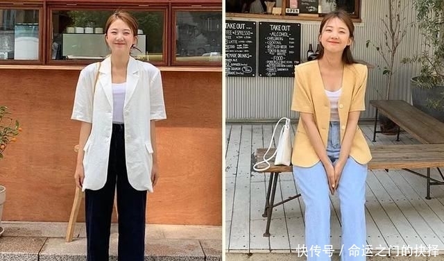  #连衣裙#4套小西装穿搭look，小个子照着穿，气质又显高