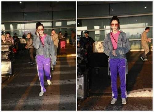 李沁羽绒服搭配牛仔衫? 一般人真驾驭不了, 网友: 好看的是腿