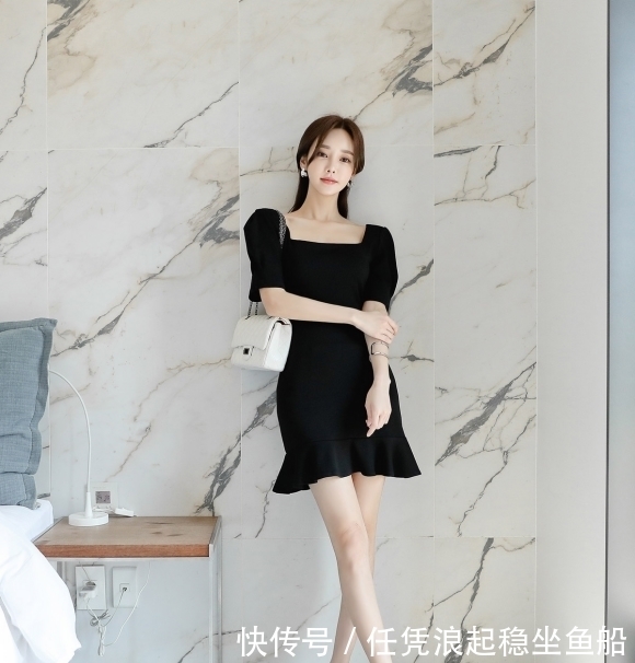 尽显|孙允珠黑色抹胸鱼尾裙,尽显女性迷人魅力