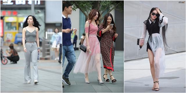 路人街拍，美女穿衣一个比一个潮流，让人眼花缭乱，怦然心动