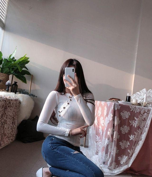 『美人范』紧身牛仔裤简洁又时尚,清新脱俗搭出美人范,简约而不简单!