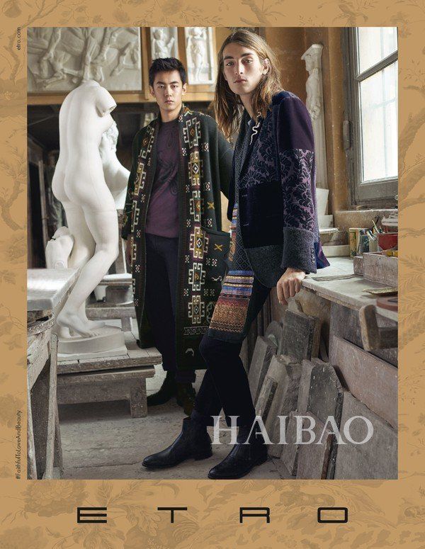 艾绰  2018秋冬系列广告大片，由中国超模奚梦瑶、纪凌尘领衔演绎