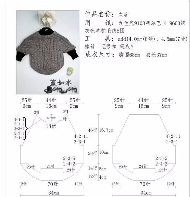  『起单螺纹方』儿童时尚百搭棒针小外套