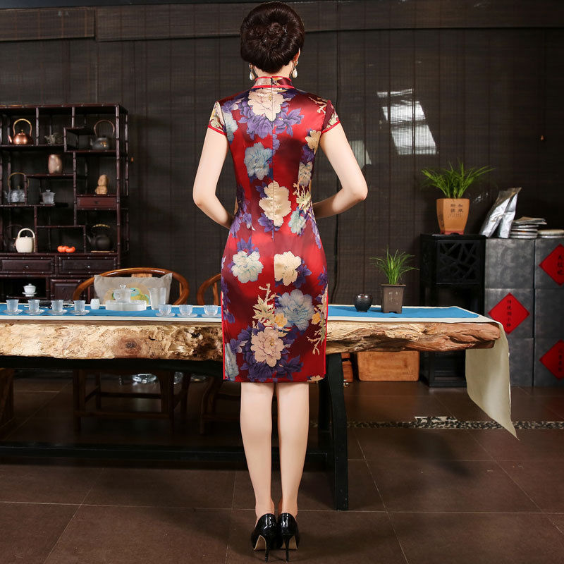 改良真丝旗袍裙，复古典雅，优雅更贵气