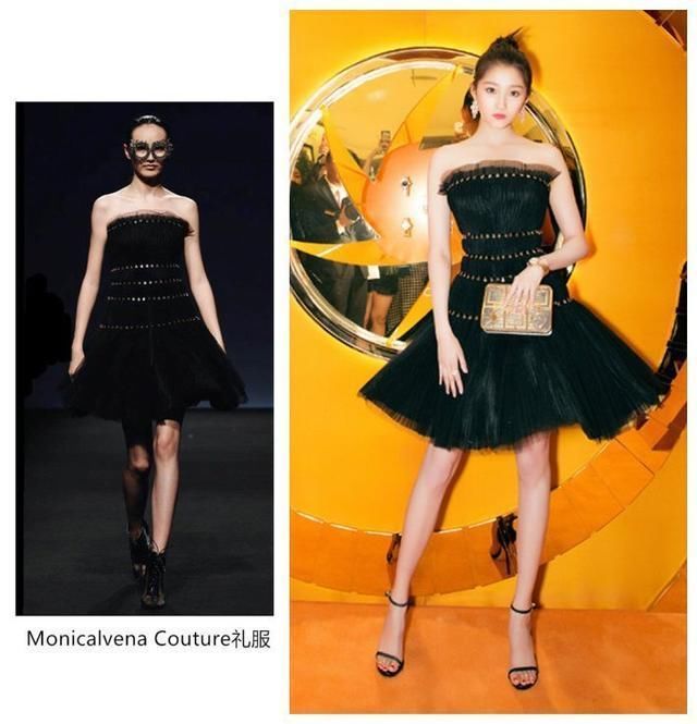 被关晓彤惊艳到了!穿黑色抹胸裙长腿细腰太吸睛，网友:美炸了!