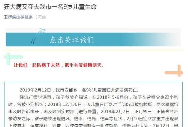 「提醒」狂犬病能治好？医生提醒：发病就是死亡，被狗咬后必须处置才安心