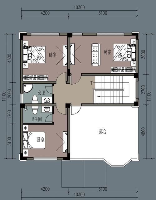  『都行』农村自建三层别墅，面宽10米，却有8室2厅，想住哪个房间睡觉都行